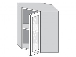 1.60.3у Шкаф настенный (h=720) угловой на 600мм со стекл. дверцей в Сысерти - sysert.magazin-mebel74.ru | фото