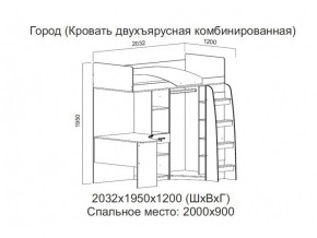 Кровать двухъярусная комбинированная в Сысерти - sysert.magazin-mebel74.ru | фото