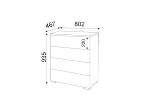 М05 (ручка брусок) Комод (4 ящика) в Сысерти - sysert.magazin-mebel74.ru | фото