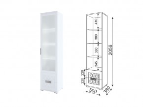 Пенал-витрина Модуль 07 Тиффани в Сысерти - sysert.magazin-mebel74.ru | фото