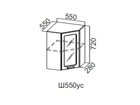 Ш550ус/720 Шкаф навесной 550/720 (угловой со стеклом) в Сысерти - sysert.magazin-mebel74.ru | фото