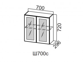 Ш700с/720 Шкаф навесной 700/720 (со стеклом) в Сысерти - sysert.magazin-mebel74.ru | фото