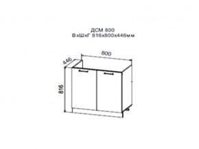 Шкаф нижний ДСМ800 под мойку в Сысерти - sysert.magazin-mebel74.ru | фото